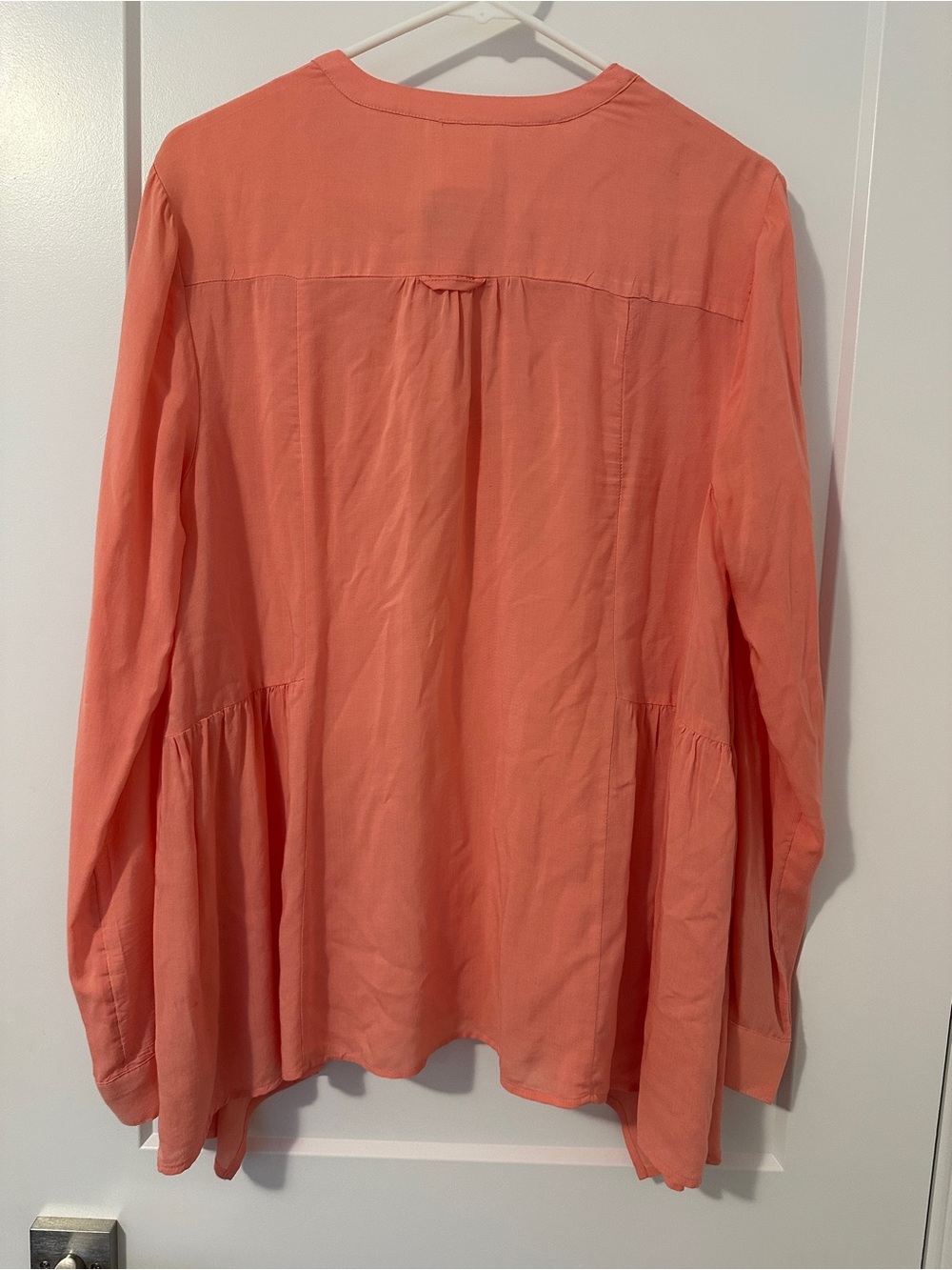 Anthropologie Maeve Coral Laiken Henley Blouse Size 12 Women’s - Picture 7 of 9